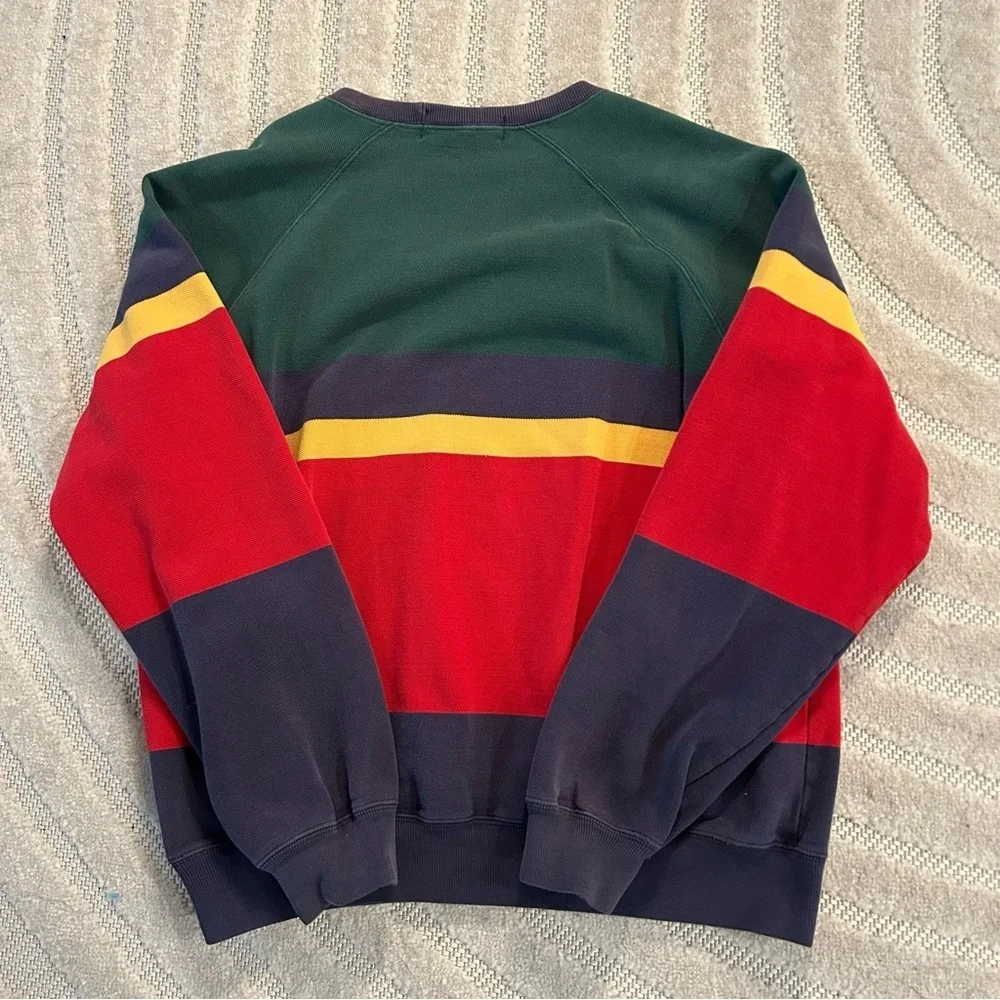 Vintage Polo Ralph Lauren Colorful Stripe Crewneck Sweatshirt *Rare - M
